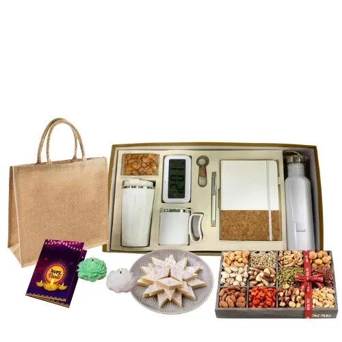 "Premium Corporate Diwali Gift Set with dry fruits"