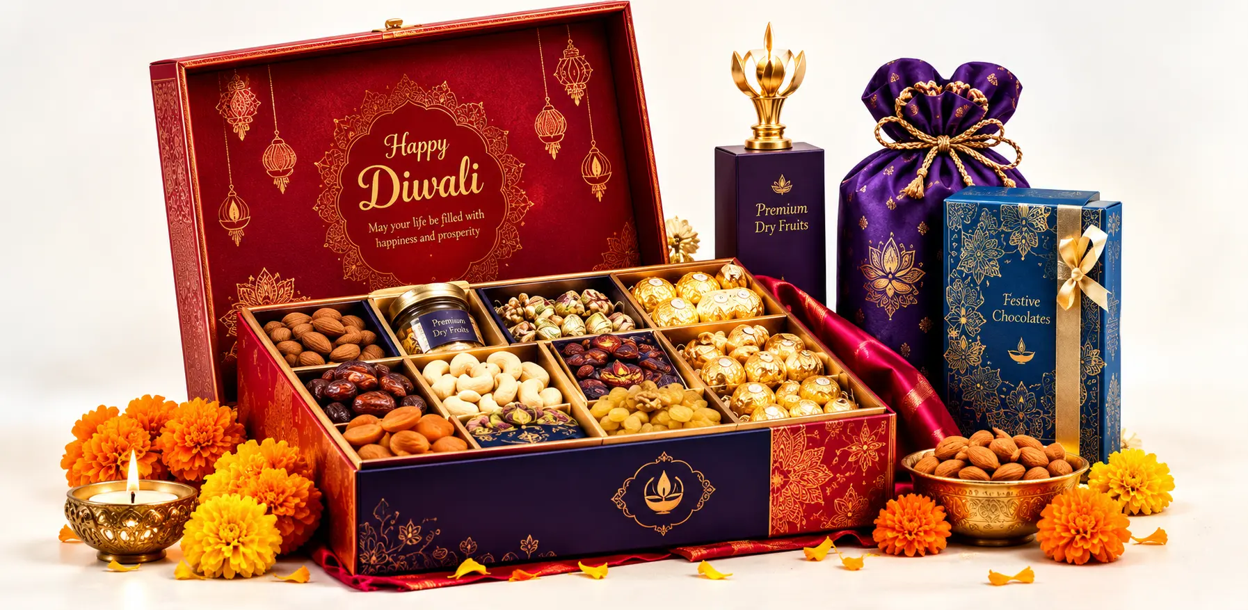 Diwali gift hamper box for corporate gifting