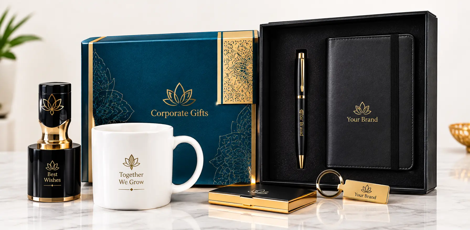 Corporate gift items with company branding