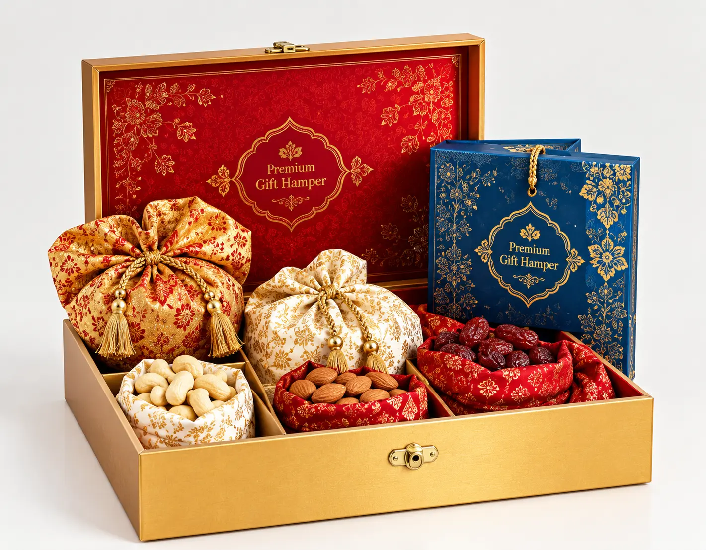 Traditional sweets and dry fruit box for Diwali
